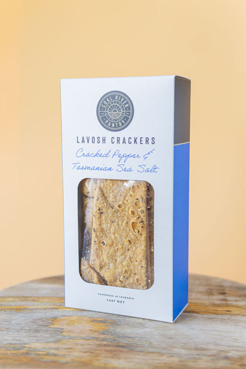 Coal River Pantry Lavosh Crackers Cracked Pepper and Tasmanian Sea Salt 140g